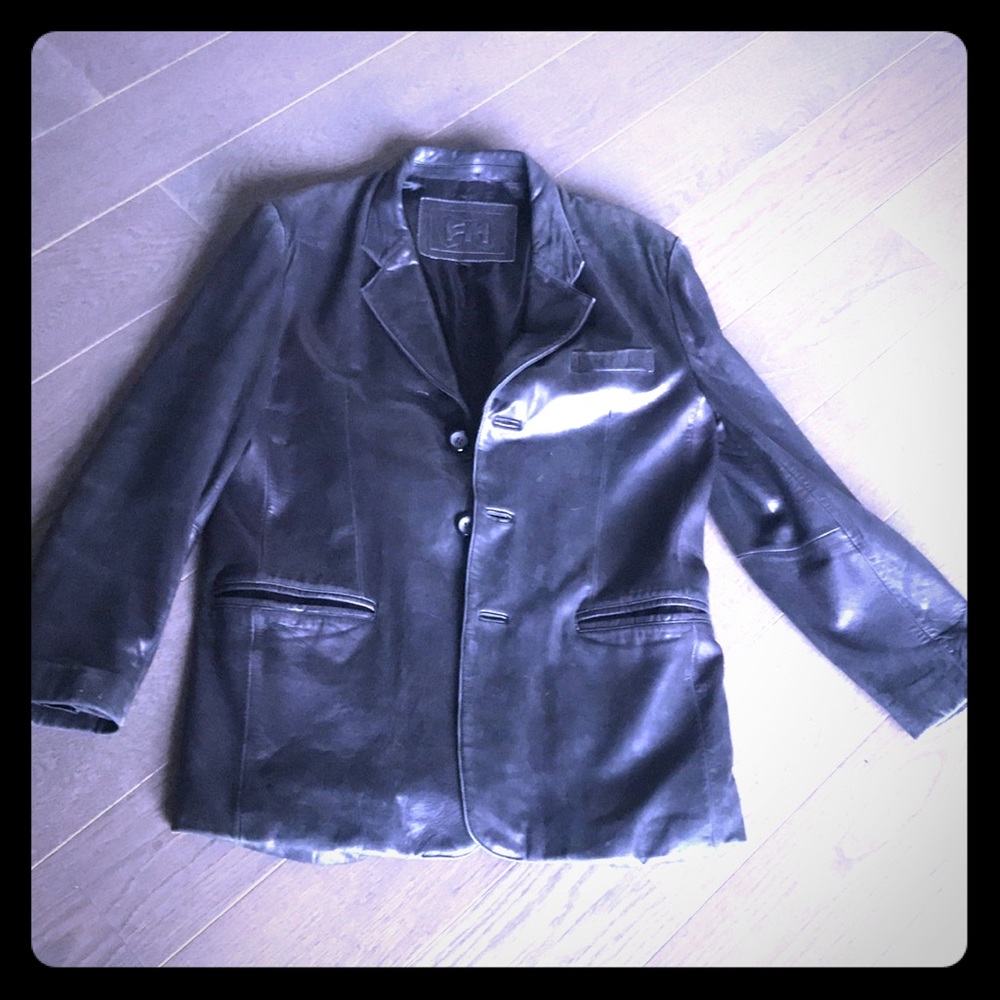 Soft black leather